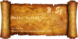 Maitz Szirén névjegykártya